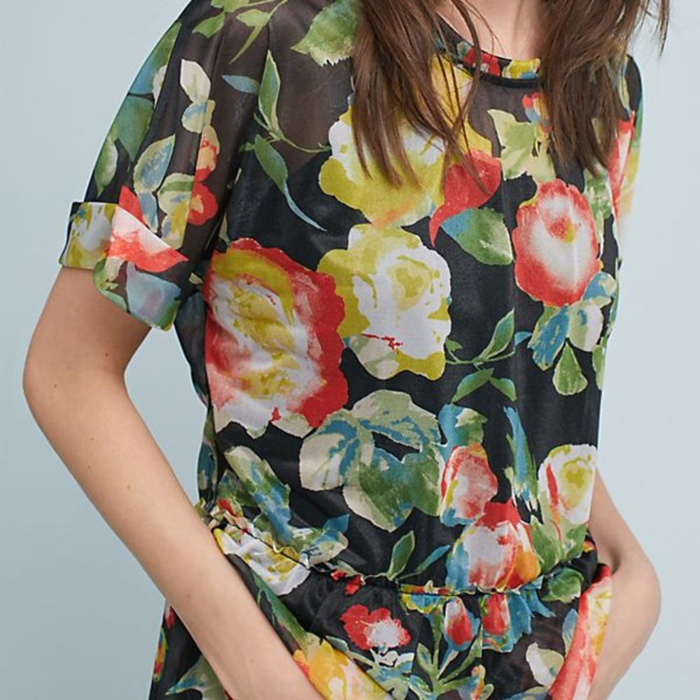 Anthropologie Matisse Mesh Peplum Top